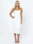 Princess Polly Square Neck  Shafer Midi Dress White