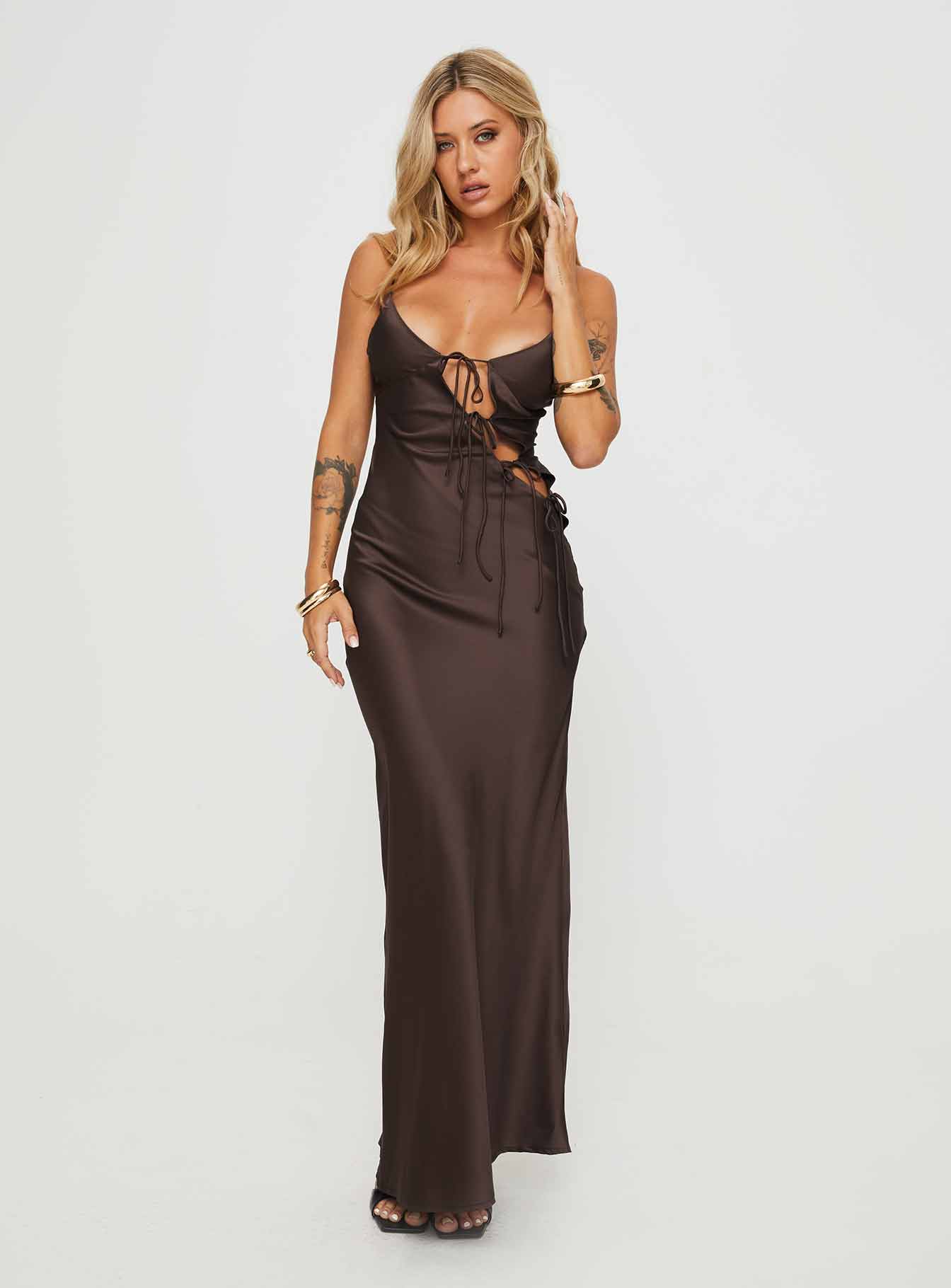 Shop Formal Dress - About A Girl Maxi Dress Chocolate fifth image