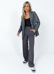 Blazer Pinstripe print  Lapel collar  Button front fastening  Twin hip pockets  Faux chest pocket  Satin lined 