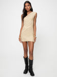 Knit one-shoulder mini dress Good stretch, unlined, sheer