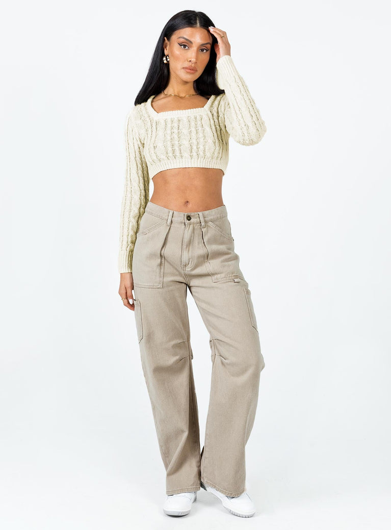 Jaye Long Sleeve Top Cream