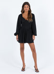 Black romper Balloon style sleeve  Wired cups Ruching throughout Boning at side Elasticated bands at back