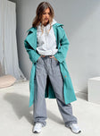 Trench coat Princess Polly Exclusive Oversized fit 100% polyester Spare button included  Wide lapel collar  Double-breasted front Single button cuff  Twin hip pockets Unlined