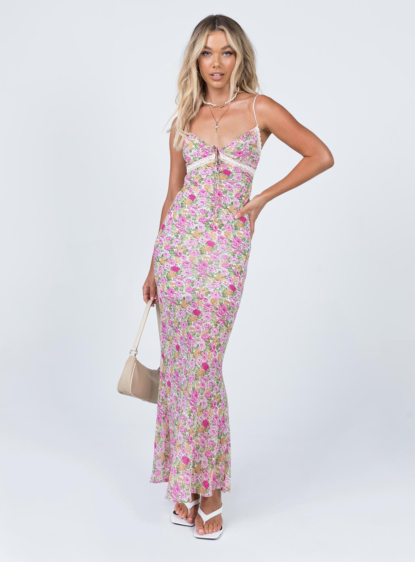 Shop Formal Dress - Emily Maxi Dress Pink Floral sixth image