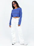 Newsam Cropped Sweater Blue Princess Polly  Cropped 