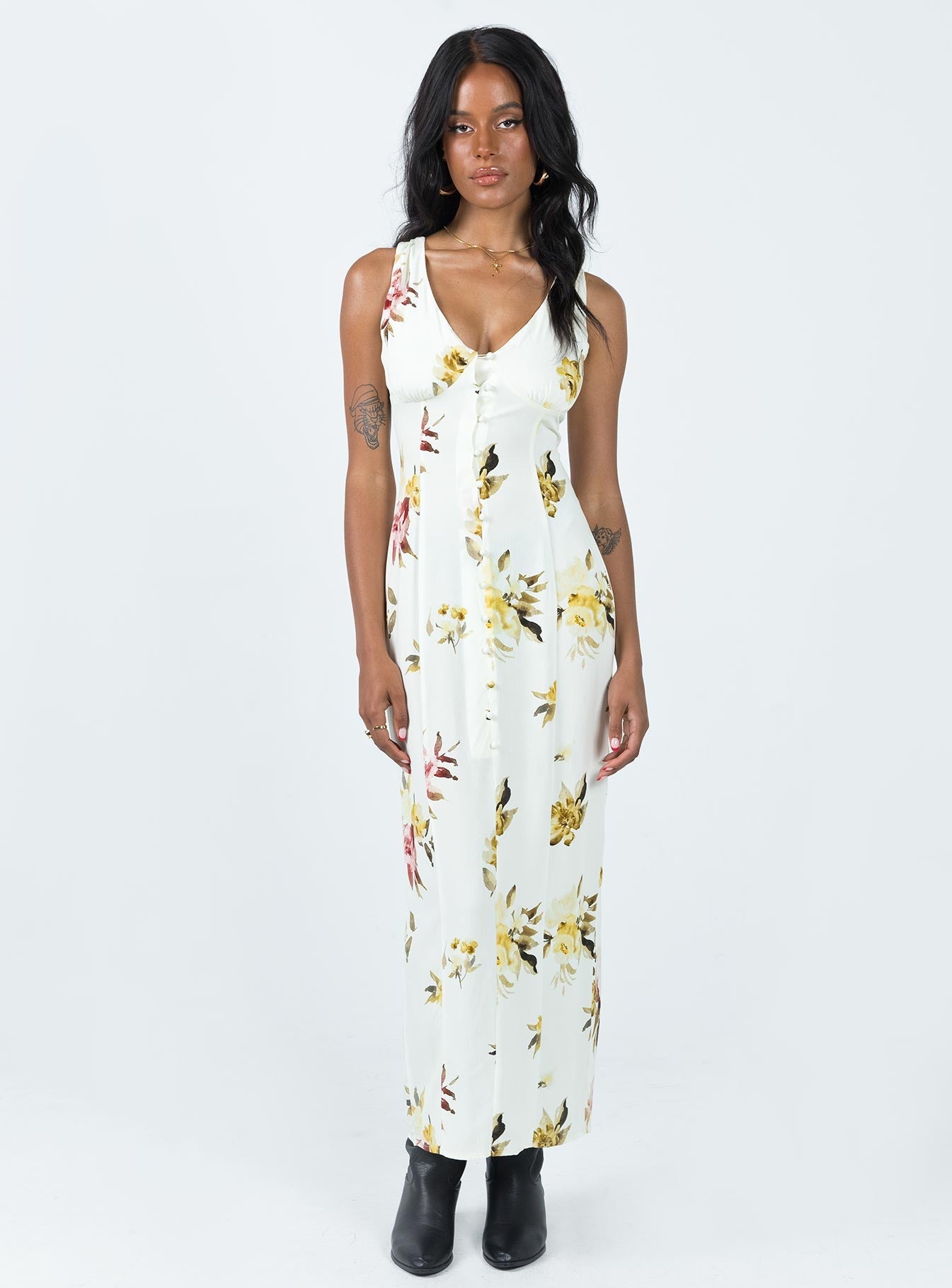 Shop Formal Dress - Malibu Maxi Dress Cream Multi sixth image