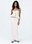 Maxi skirt Textured material Floral print Elasticated waistband Side split