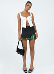 Floreto Mini Skirt Black