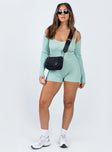 Bolero and romper set Ribbed material Romper Adjustable shoulder straps Long sleeve bolero