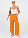 Pants Linen look material  Elasticated drawstring waist  Twin back pockets  Wide leg 