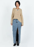 Knit sweater, relaxed fit Wide neckline, drop shoulder, split at side hem