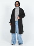 Coat Twin front pockets Removable waist tie