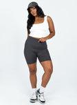 Slate grey bike shorts Thick elasticated waistband  Good Stretch Unlined 