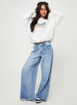 Cali Beach Crew Neck Sweatshirt White Princess Polly  Cropped 