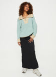 Quarter Zip Sweater  Oversized, ribbed cuffs and waist, single kangaroo pocket at front, high neck Zip fastening at front 