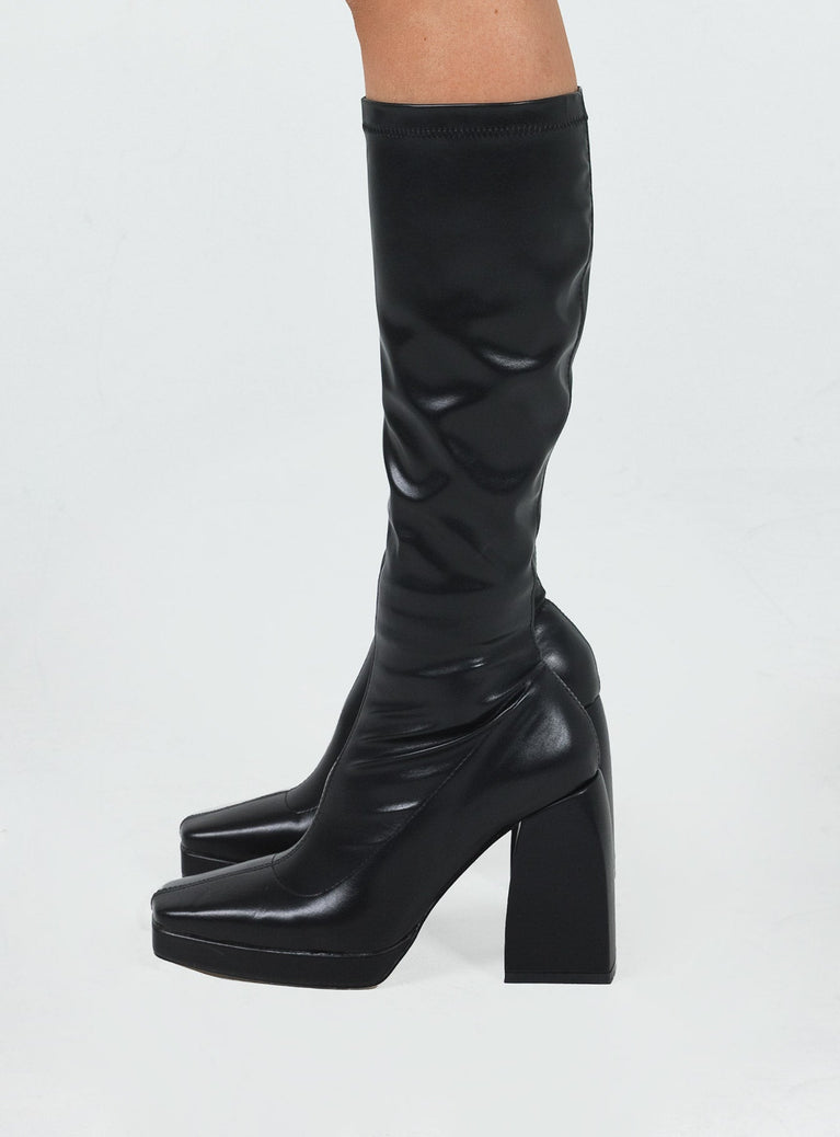Zayas Knee High Boots Black