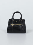 Peta & Jain Jaden Crossbody Bag Black Croc