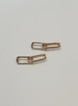 Earrings Gold toned Hoop fastening Diamante detail