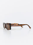 Sunglasses Tort design  Rectangle shape  Moulded nose bridge  Brown tinted lenses 