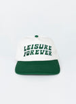 White and green cap Embroidered graphic Snapback fastening