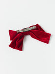 Hair bow Velvet material  Clip fastening 