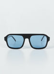 Sunglasses UV 400 Plastic frame Moulded nose bridge Blue tinted lenses