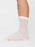 Knee high socks, ribbed material