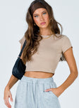 Classic Cropped Tee Beige Eco