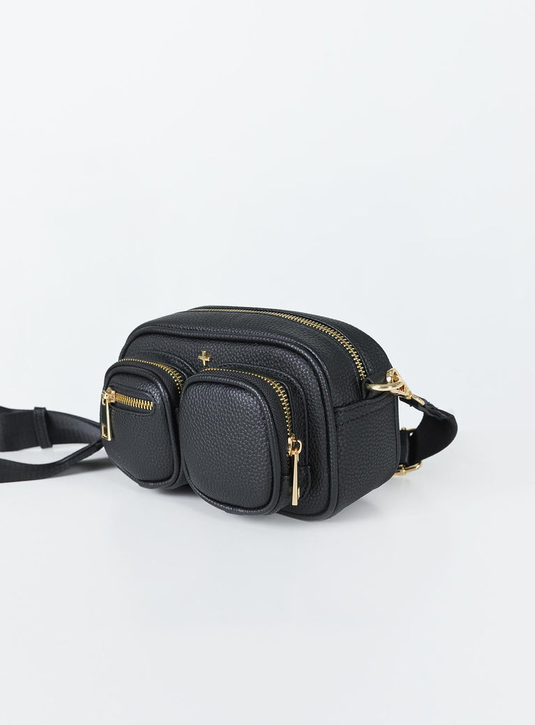 Peta & Jain Lala Crossbody Bag Black Pebble / Gold