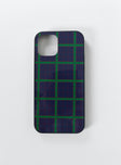 iPhone case Hard plastic back  Plaid print  Rubber edges 