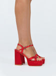 Millard Platform Heels Red