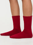 Socks Scrunch design, ribbed material