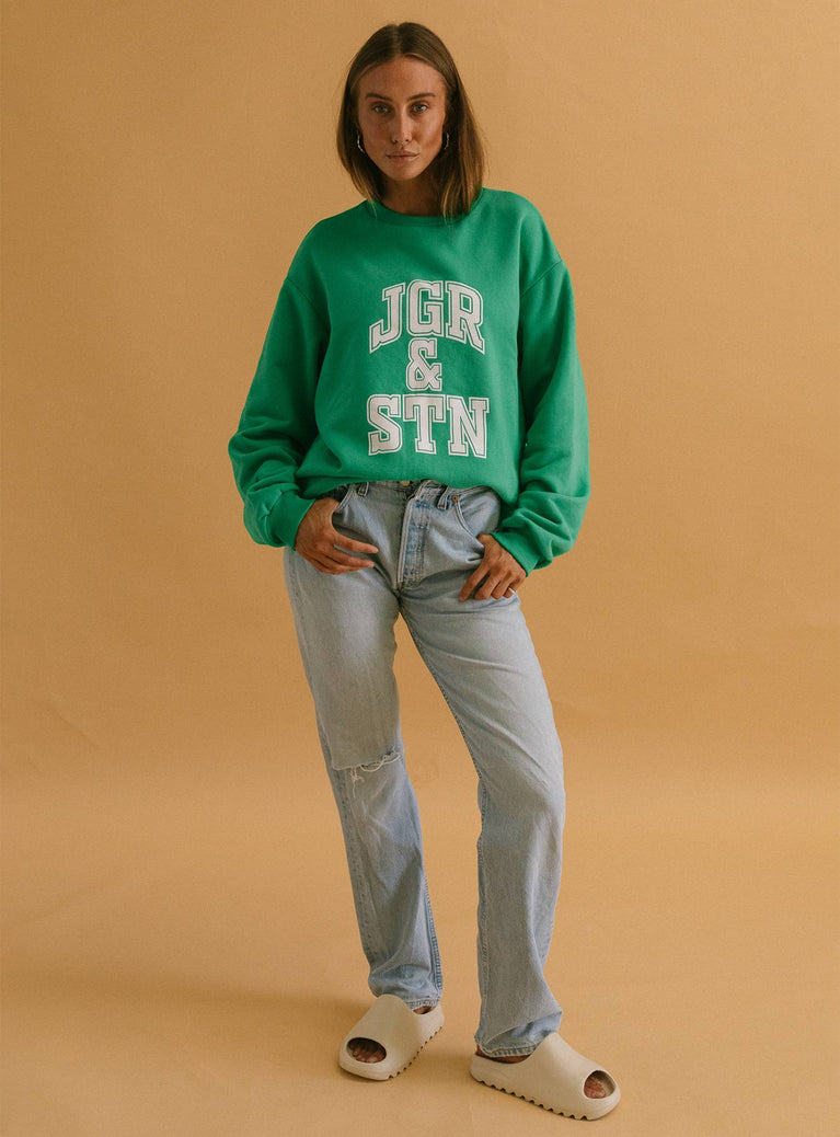 J&S Oversized Sweatshirt Apple Green