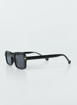 Sunglasses Rectangle frame Gold-toned detail Moulded nose bridge Black tinted lenses Lightweight