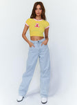 Princess Polly High Rise  Motel Parallel Jeans Super Light Wash