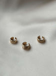 Ear cuffs Pack of three Gold-toned