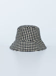 Autumns Day Bucket Hat B&W Houndstooth