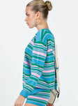 Tallow Knit Stripe Sweater Multi Princess Polly  Cropped 