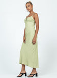 Maxi dress Elasticated shoulder straps Gathered bust Tie fastening at front Invisible zip fastening at side