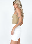 White shorts Zip & button fastening  Twin hip pockets  Faux back pockets 