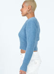 Blue sweater Fluffy knit material