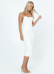 Princess Polly Square Neck  Shafer Midi Dress White