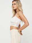 Crop top Slim fitting, halter neck tie fastening, v-neckline, pinched detail at bust