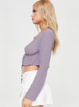 Crop top Sheer material, open-front design, long sleeve, open-front design  Tie fastening at bust 