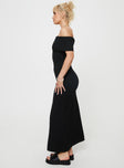 Off-the-shoulder knit maxi dress Good stretch, unlined 