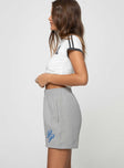 Track shorts, high rise, printed graphic Elasticated waistband, twin hip pockets