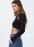 Matching top and bolero Ribbed knit material One shoulder crop