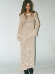 Margarida Crochet Maxi Dress Beige