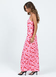 Maxi dress Floral print Adjustable shoulder straps   Scoop back Invisible zip fastening at back  Non-stretch Fully lined 