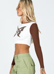 Soar Long Sleeve Top White / Brown